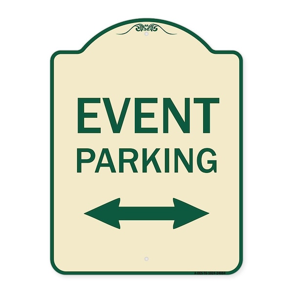 Signmission Event Parking Bidirectional Arrow Heavy-Gauge Aluminum Architectural Sign, 24" x 18", TG-1824-24084 A-DES-TG-1824-24084 - main